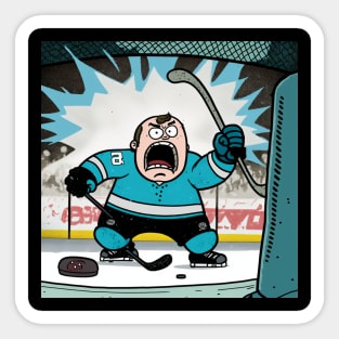 Hockey Player mad at the referee. Sticker